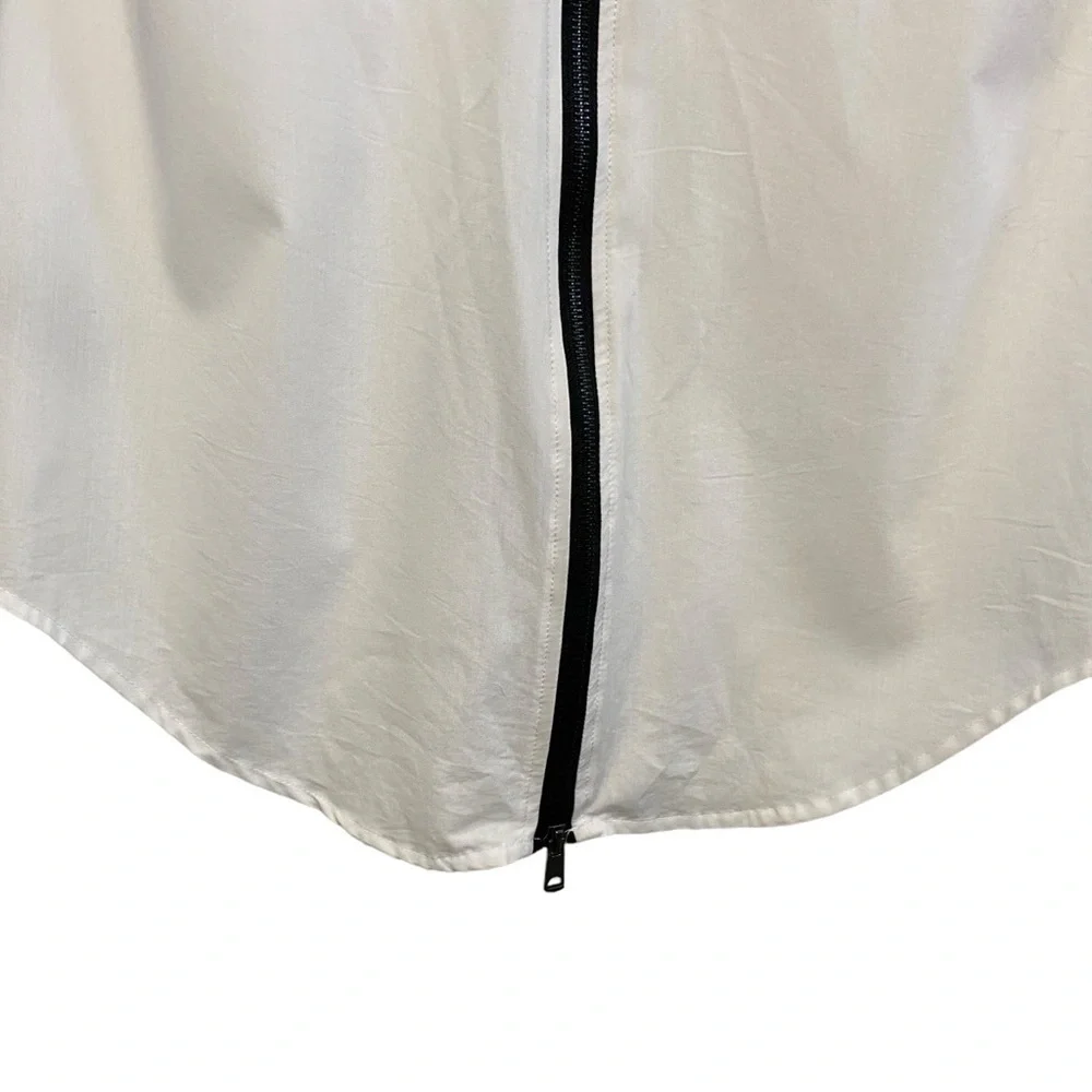 Edit by Jeanne Beker - White long Line Shirt/Black Zip Detail -S -China - Picture 7 of 15